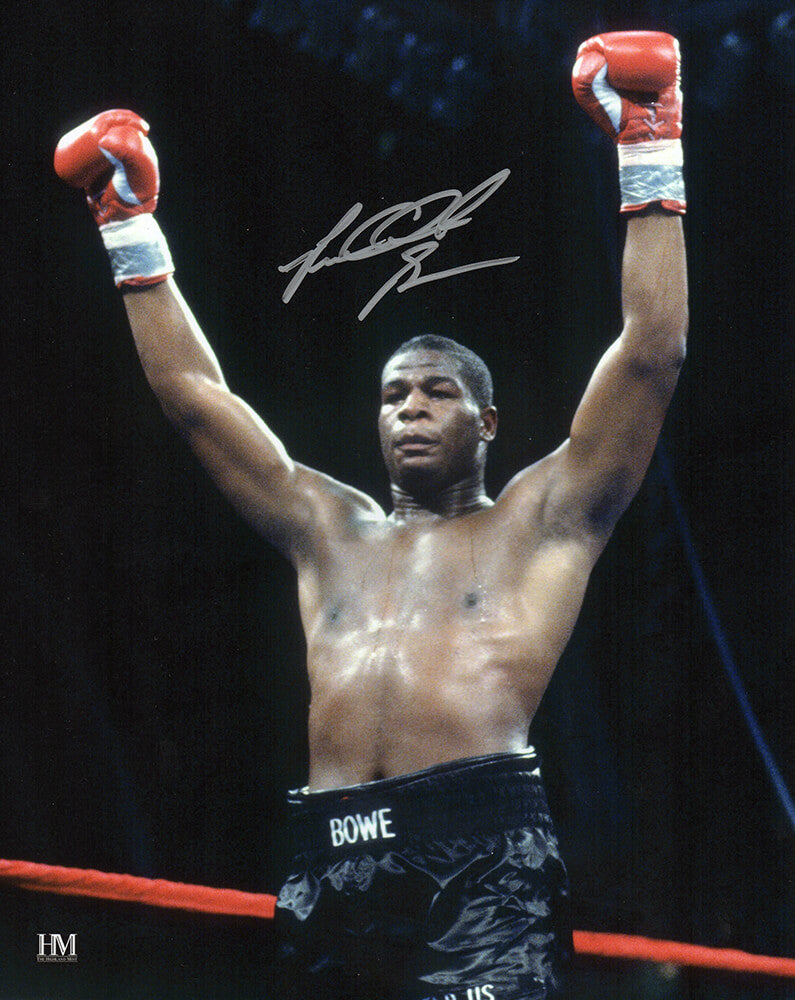Riddick Bowe Autographed Boxing Arms Raised 8x10 Photo-Powers Sports Memorabilia