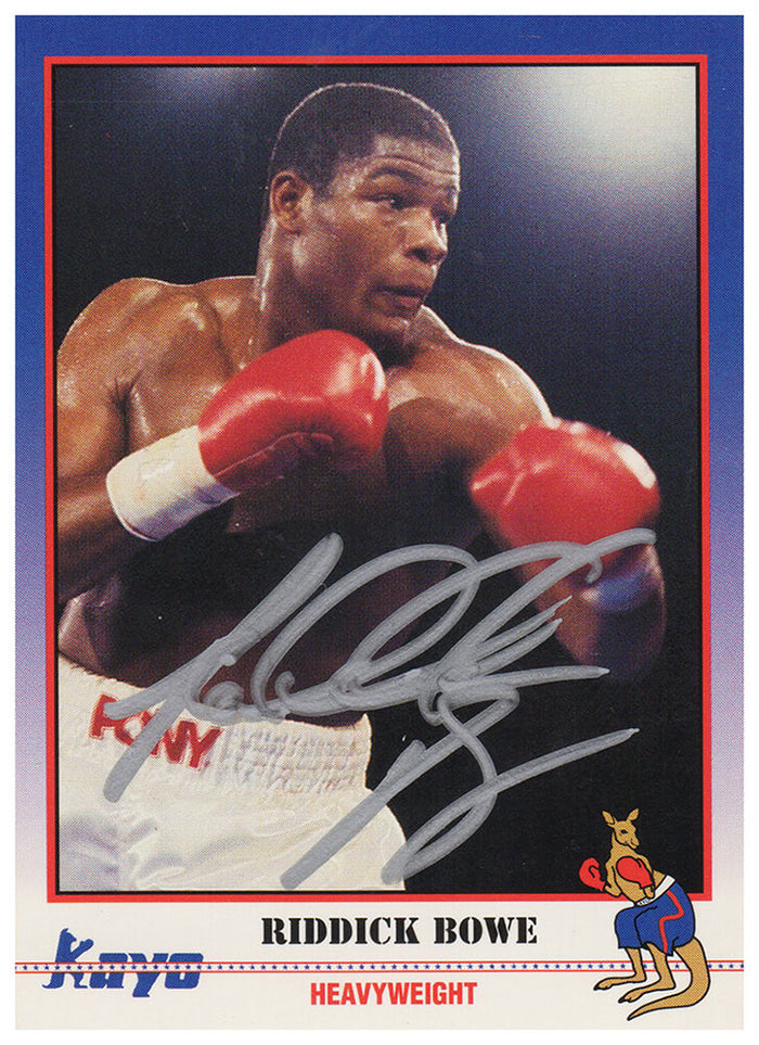 Riddick Bowe Autographed 1991 Kayo Boxing Trading Card #171-Powers Sports Memorabilia