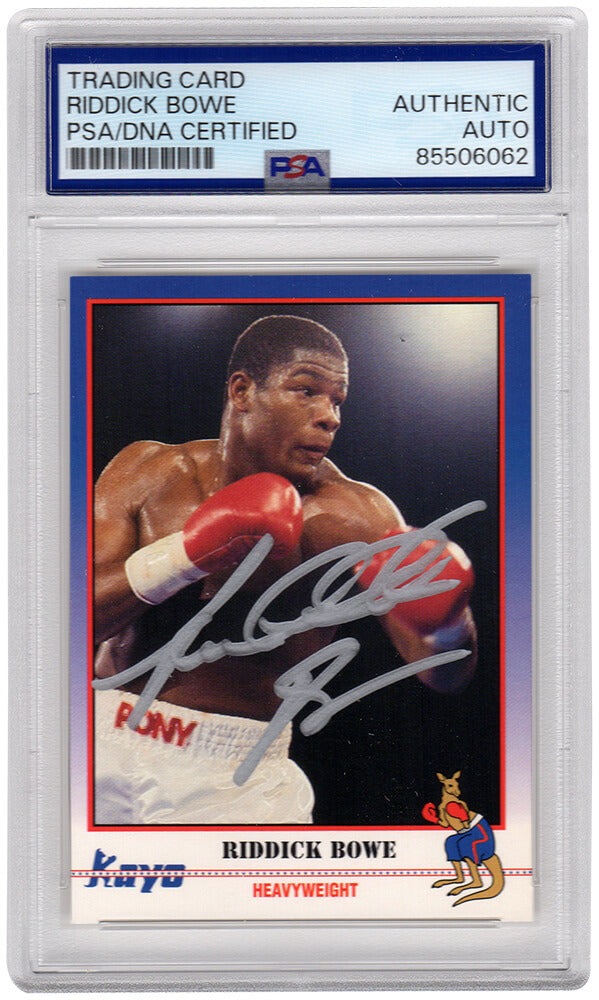 Riddick Bowe Autographed 1991 Kayo Boxing Trading Card #171 PSA-Powers Sports Memorabilia