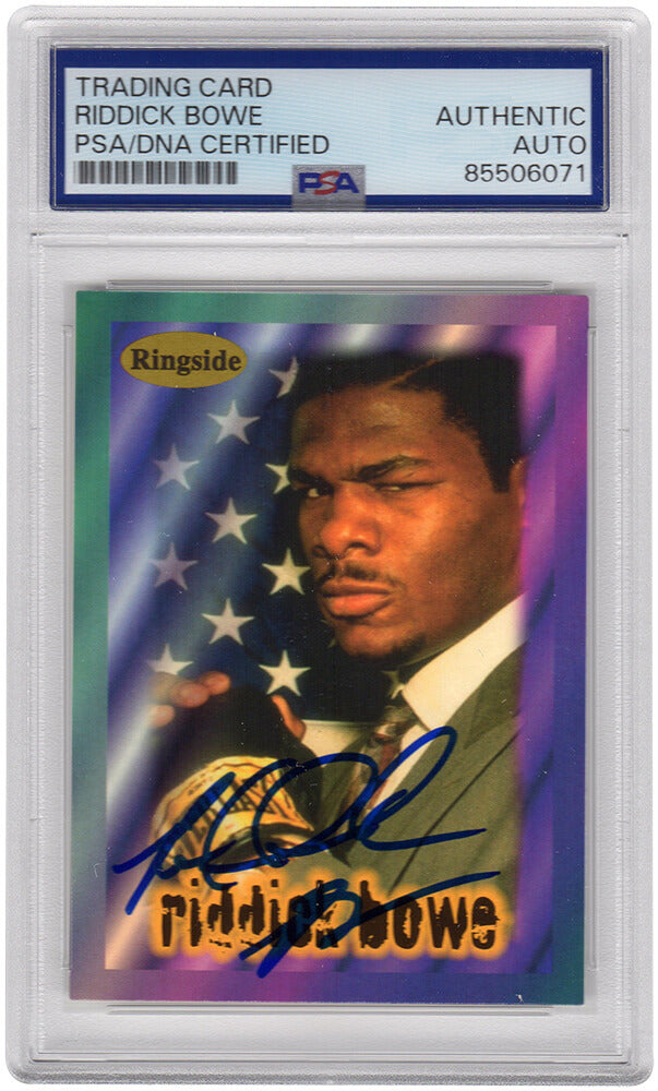 Riddick Bowe Autographed 1996 Ringside Boxing Trading Card #2 - (PSA Encapsulated)-Powers Sports Memorabilia