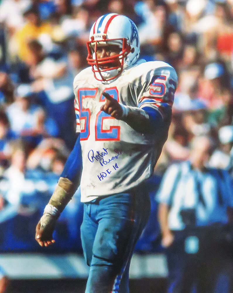 Robert Brazile Autographed Houston Oilers Action 16x20 Photo with HOF'18-Powers Sports Memorabilia