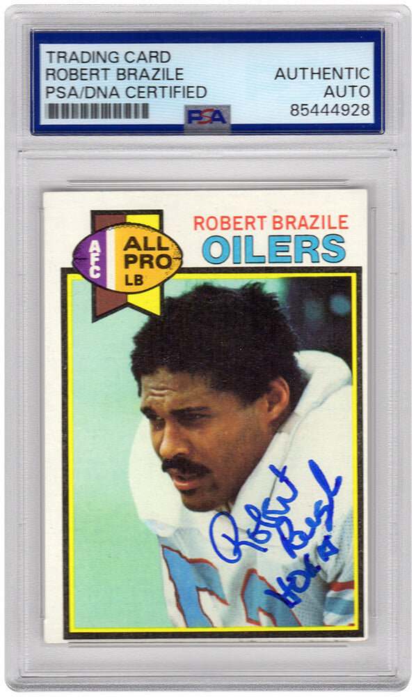 Robert Brazile Autographed Houston Oilers 1979 Topps Football Trading Card #192 with HOF'18 - (PSA Encapsulated)-Powers Sports Memorabilia