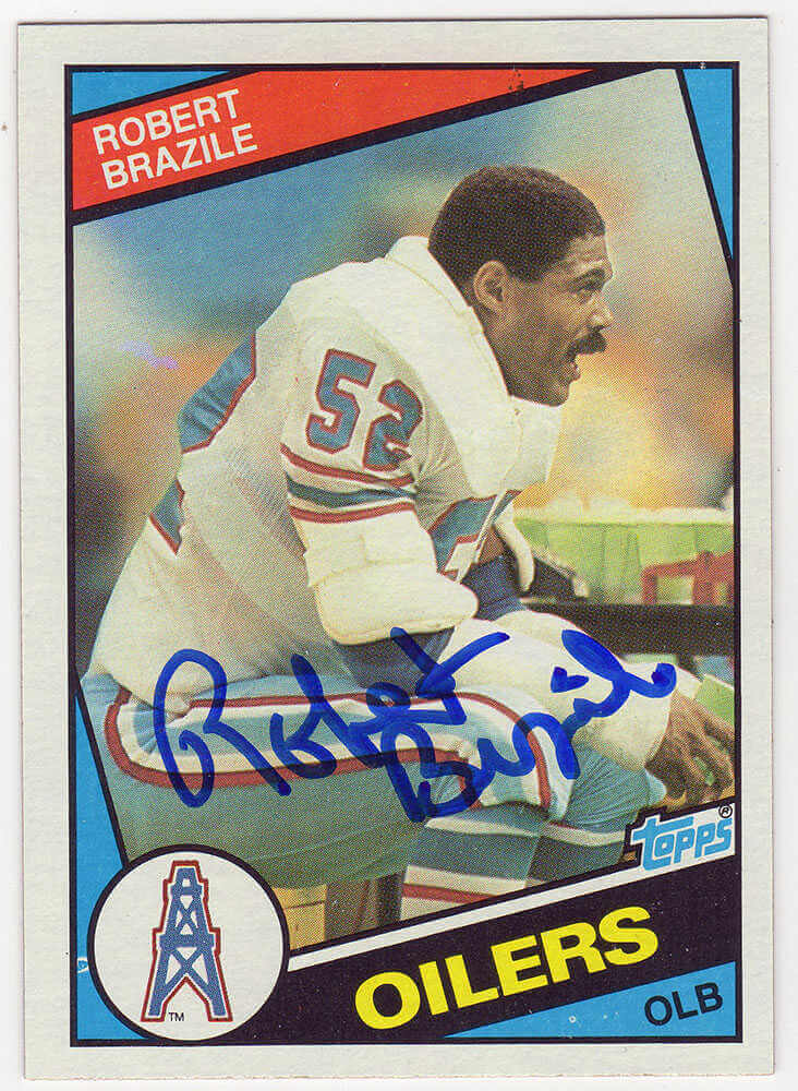 Robert Brazile Autographed Houston Oilers 1984 Topps Football Card #76-Powers Sports Memorabilia