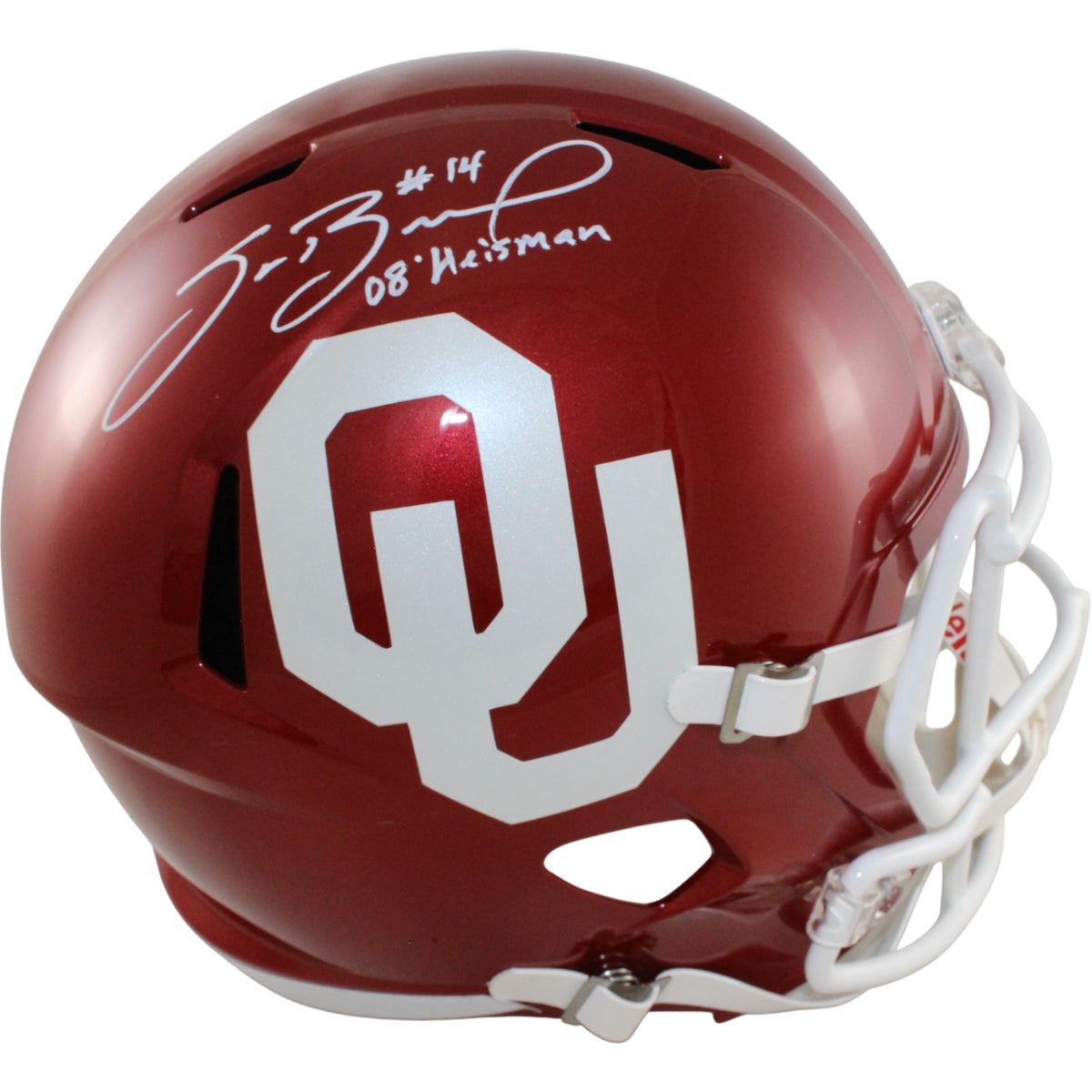 Sam Bradford Oklahoma Sooners F/S Signed Helmet Heisman-Powers Sports Memorabilia