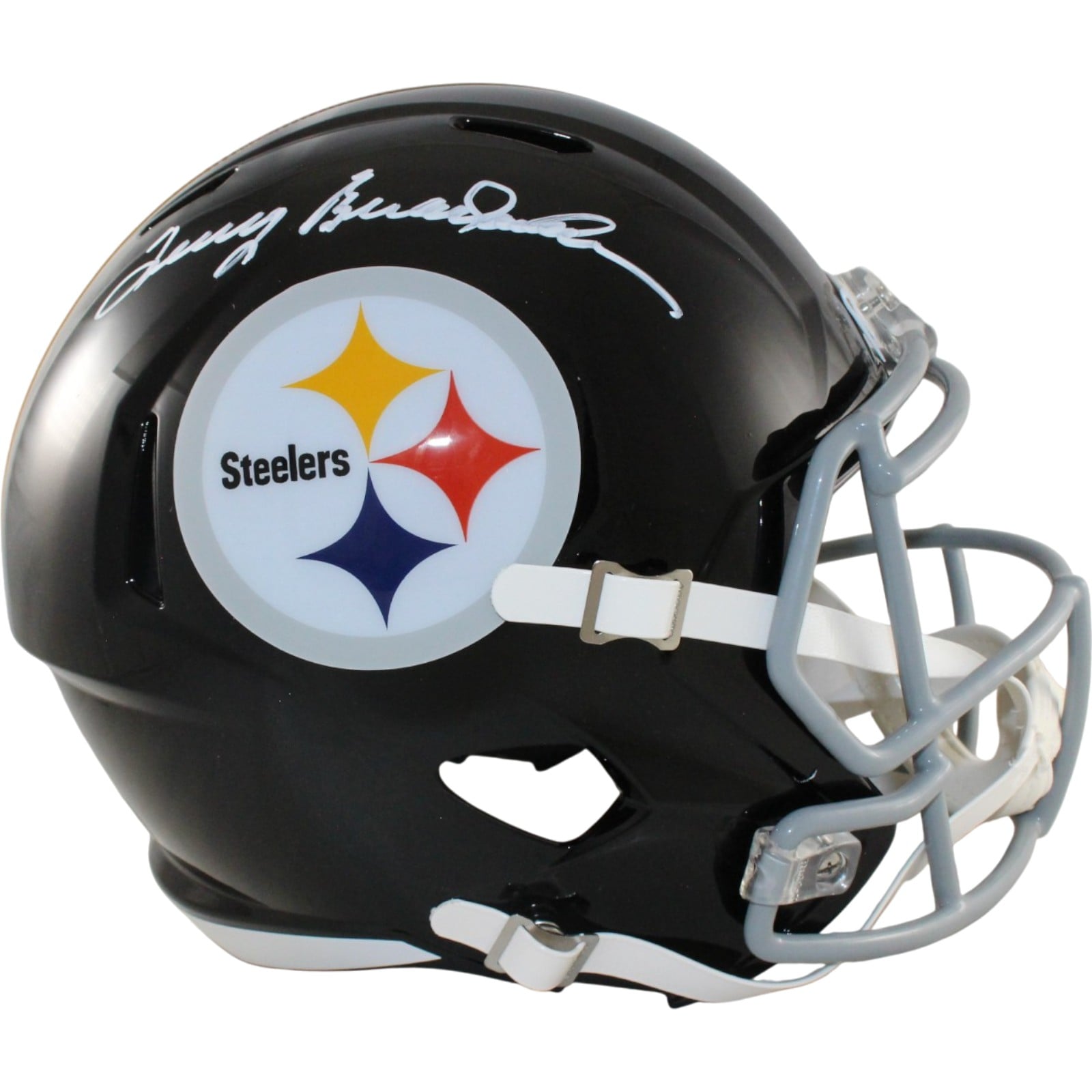 Terry Bradshaw Signed Pittsburgh Steelers Full-Size TB Helmet Beckett WIT-Powers Sports Memorabilia