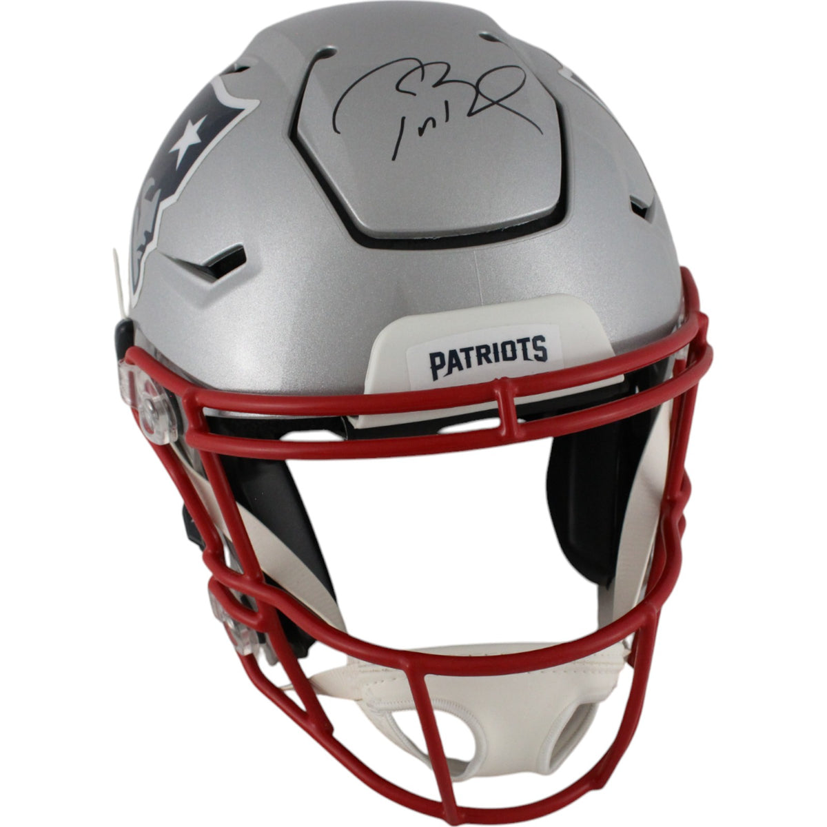 Tom Brady New England Patriots Signed Mini Helmet - Flat White Fanatics-Powers Sports Memorabilia