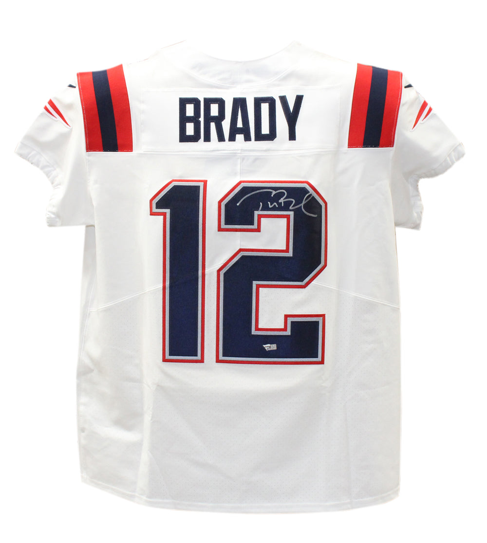 Tom Brady New England Patriots Nike White Elite Signed Jersey FAN-Powers Sports Memorabilia