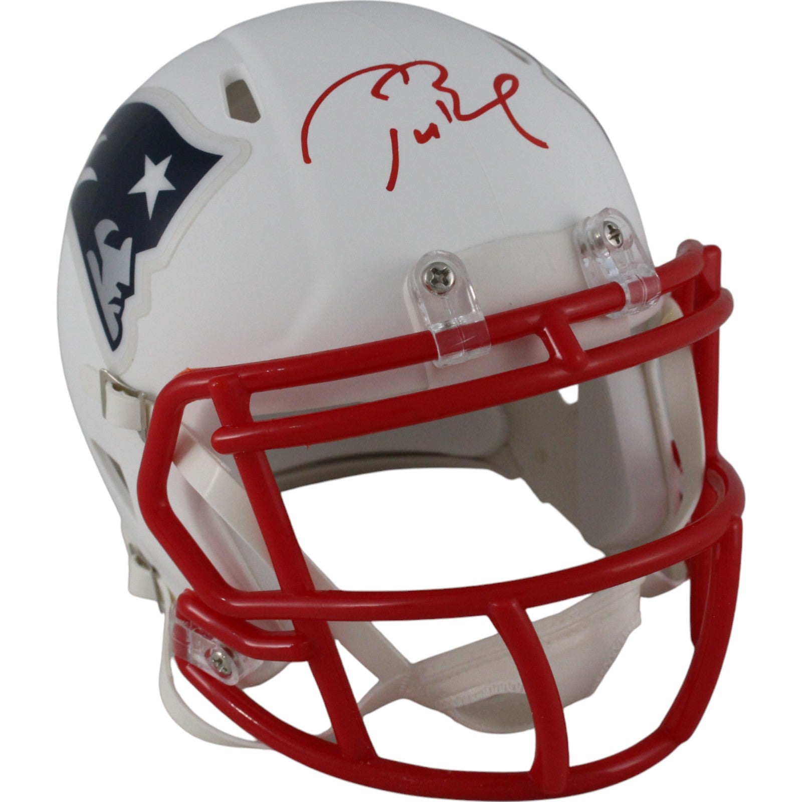 Tom Brady New England Patriots Slate Signed Mini Helmet-Powers Sports Memorabilia