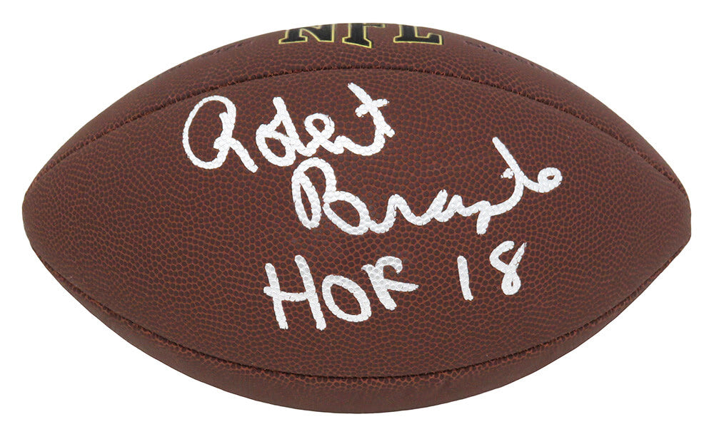Robert Brazile Autographed Wilson Super Grip Full Size NFL Football with HOF'18-Powers Sports Memorabilia