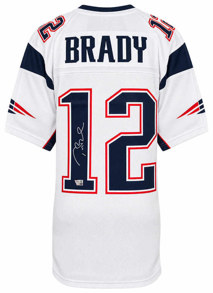 Tom Brady Autographed New England Patriots White Nike Limited Football Jersey-Powers Sports Memorabilia