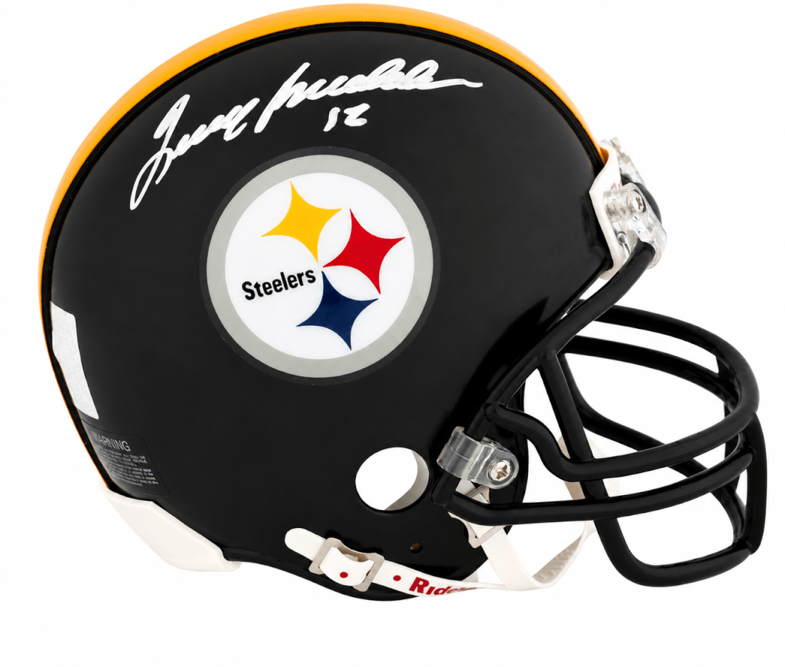 Terry Bradshaw Autographed Pittsburgh Steelers Riddell (VSR4) Mini Helmet-Powers Sports Memorabilia