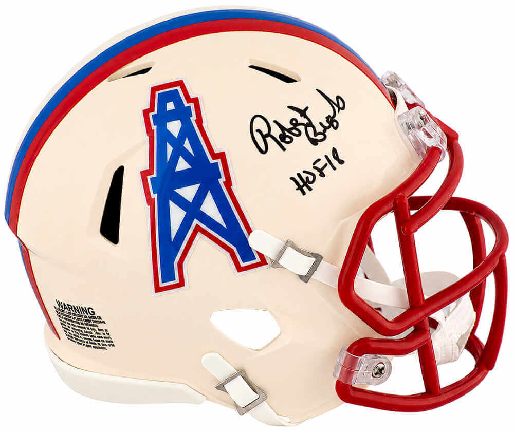 Robert Brazile Autographed Tennessee Titans (Oilers Logo) RETRO Riddell Speed Mini Helmet with HOF'18-Powers Sports Memorabilia