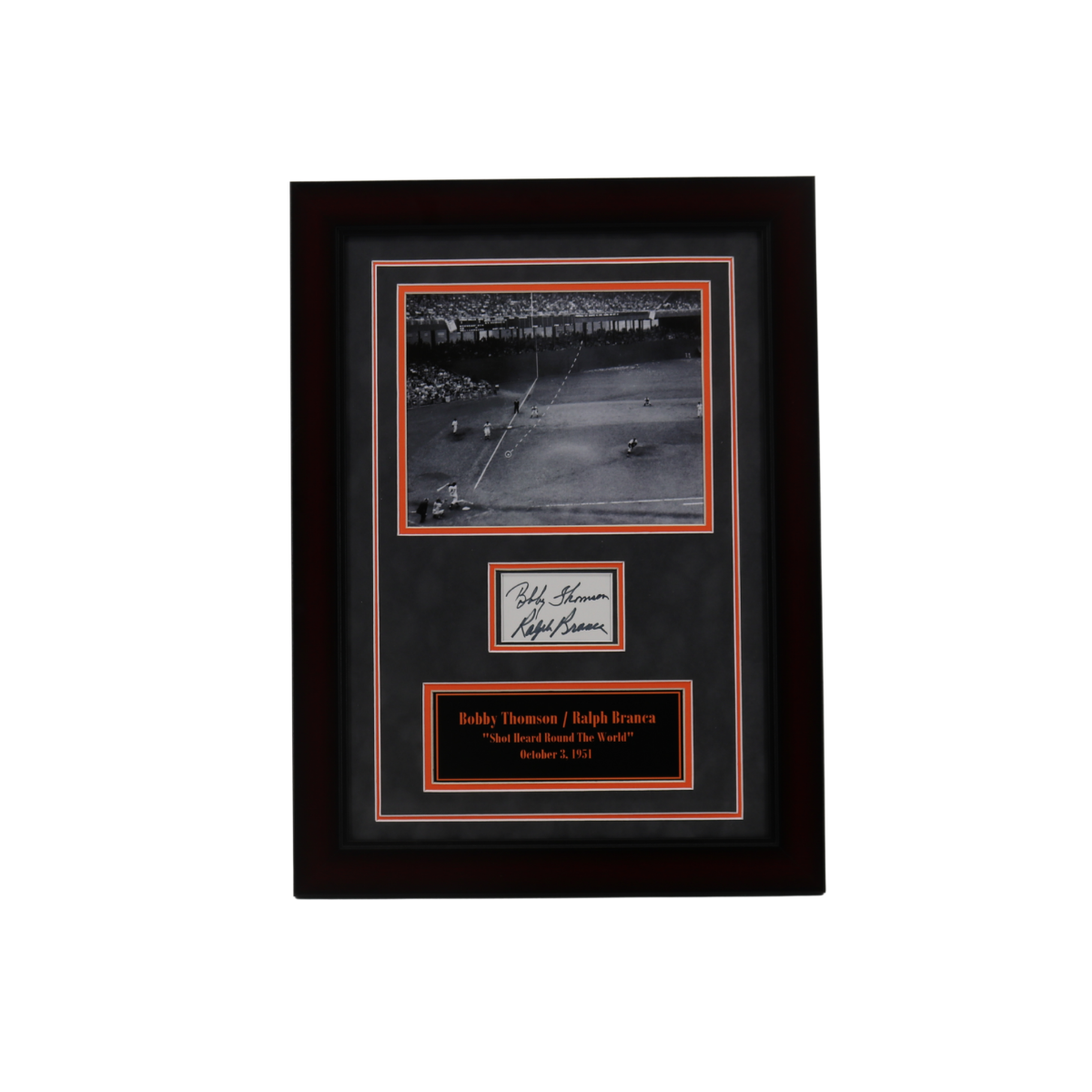 Bobby Thomson/Ralph Branca Signed Framed Shot Heard Round The World Cut Collage-Powers Sports Memorabilia