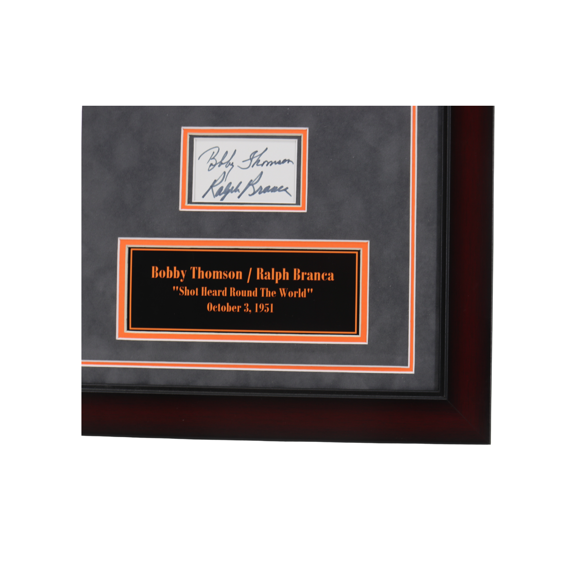 Bobby Thomson/Ralph Branca Signed Framed Shot Heard Round The World Cut Collage-Powers Sports Memorabilia
