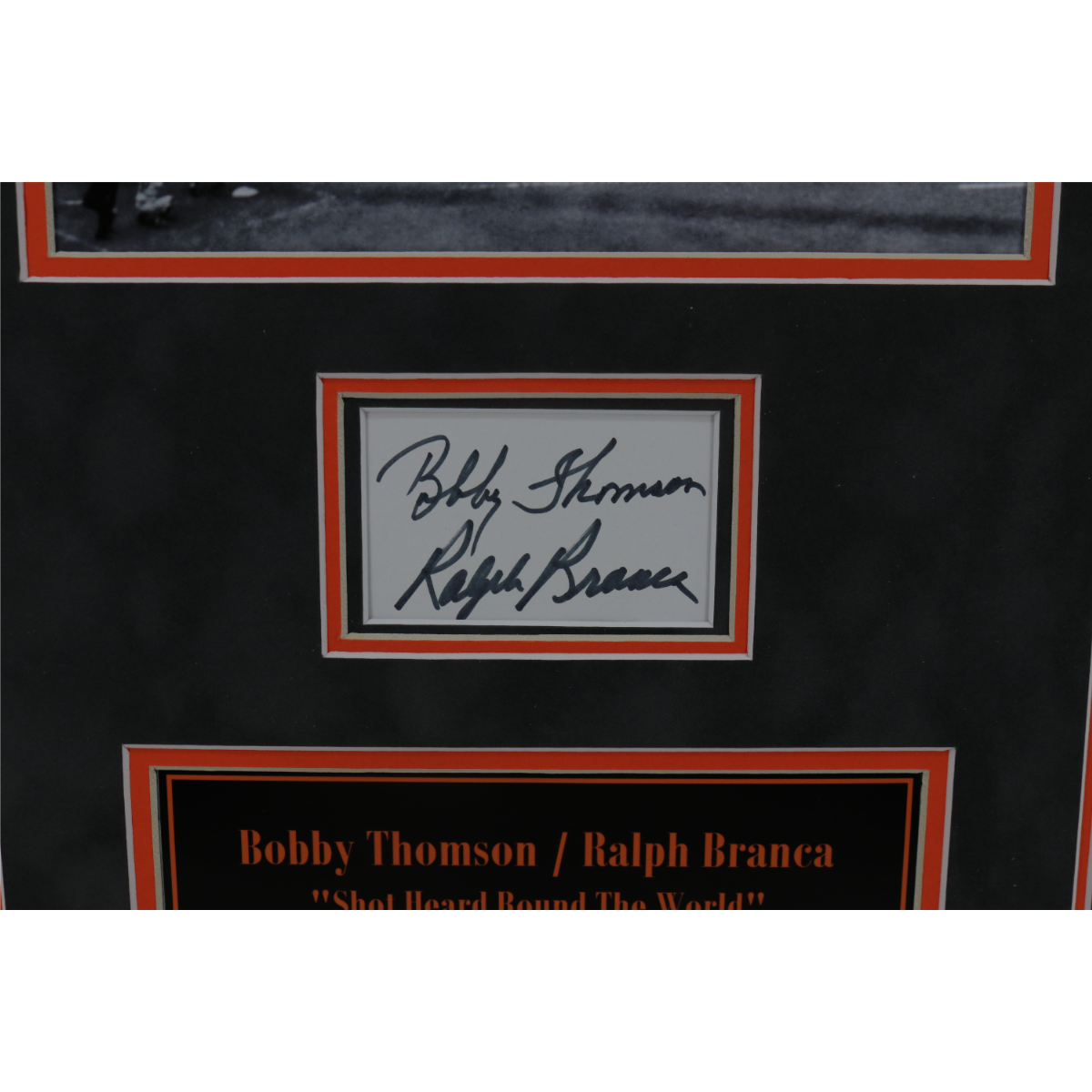 Bobby Thomson/Ralph Branca Signed Framed Shot Heard Round The World Cut Collage-Powers Sports Memorabilia