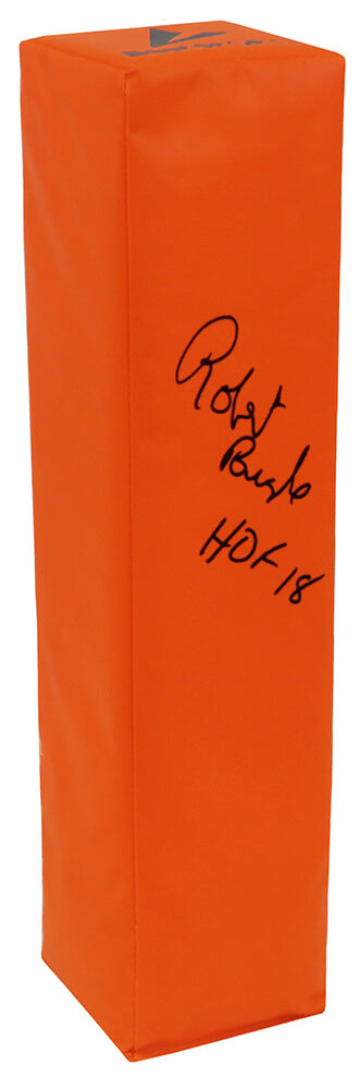 Robert Brazile Autographed BSN Orange Football Endzone Pylon w/ HOF 18-Powers Sports Memorabilia