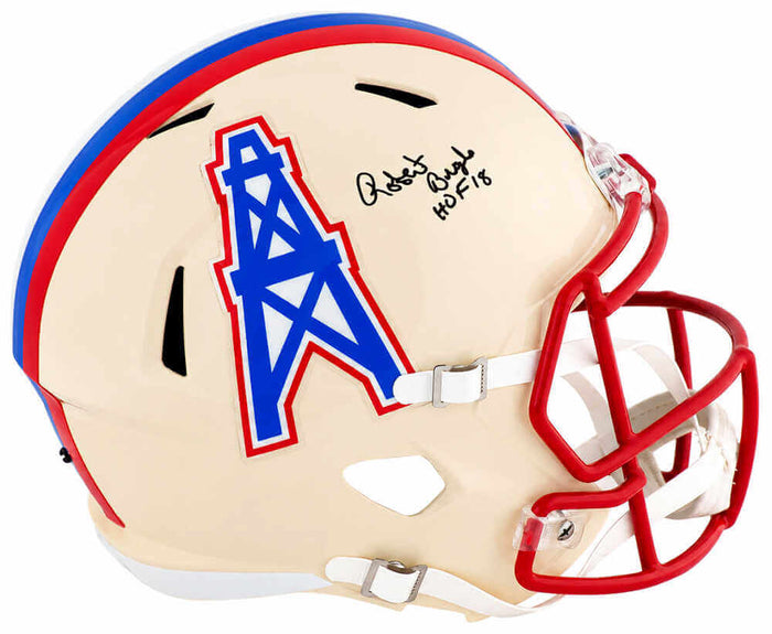 Robert Brazile Autographed Tennessee Titans (Oilers Logo) RETRO Riddell Full Size Speed Replica Helmet with HOF'18-Powers Sports Memorabilia