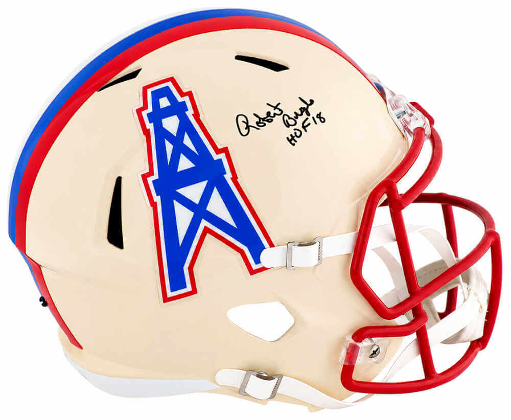 Robert Brazile Autographed Tennessee Titans (Oilers Logo) RETRO Riddell Full Size Speed Replica Helmet with HOF'18-Powers Sports Memorabilia