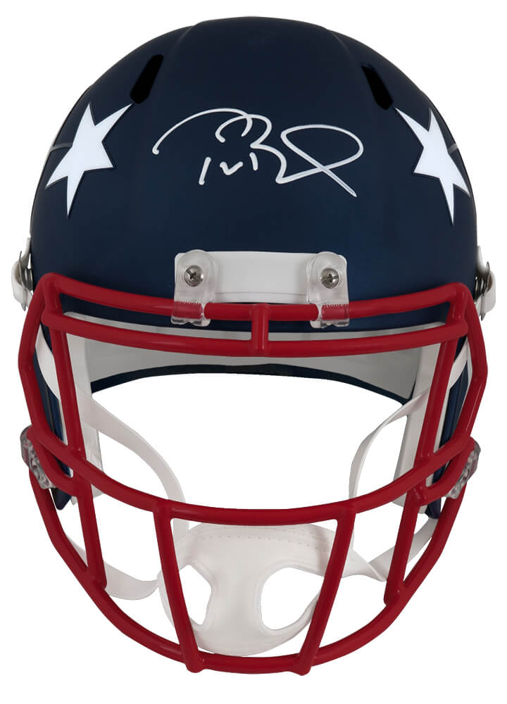 Tom Brady Autographed New England Patriots AMP Riddell Full Size Speed Replica Helmet-Powers Sports Memorabilia