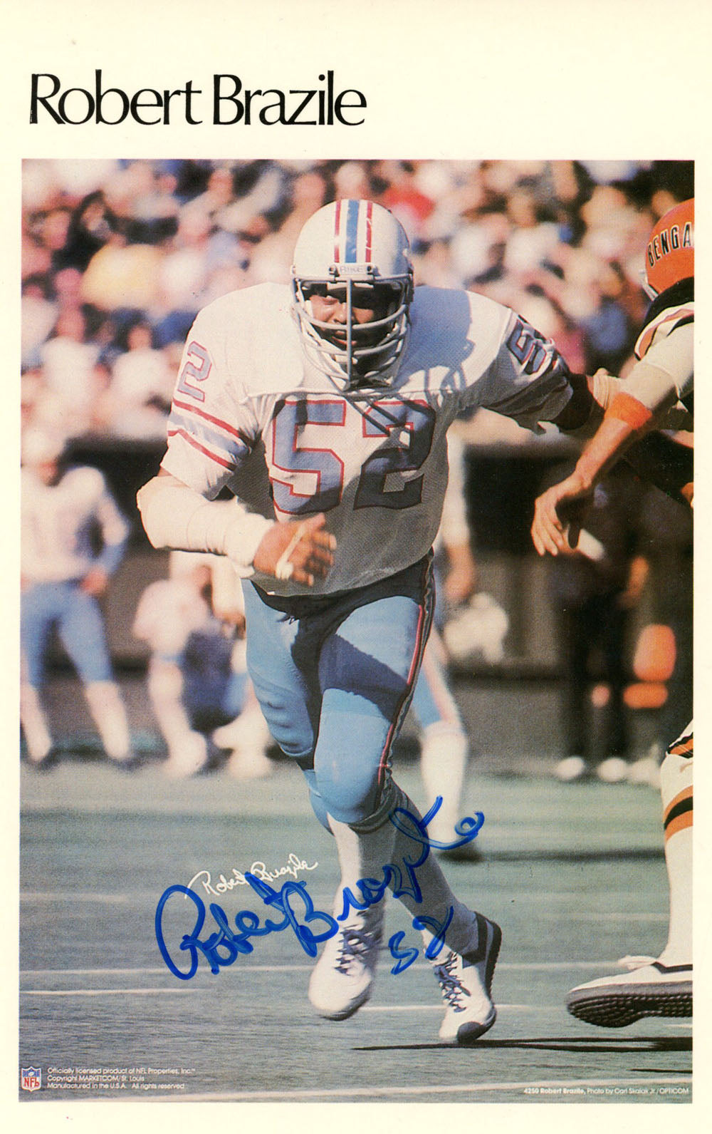Robert Brazile Houston Oilers Signed Poster - Mini Poster 40/50 Beckett Beckett - 46168-Powers Sports Memorabilia
