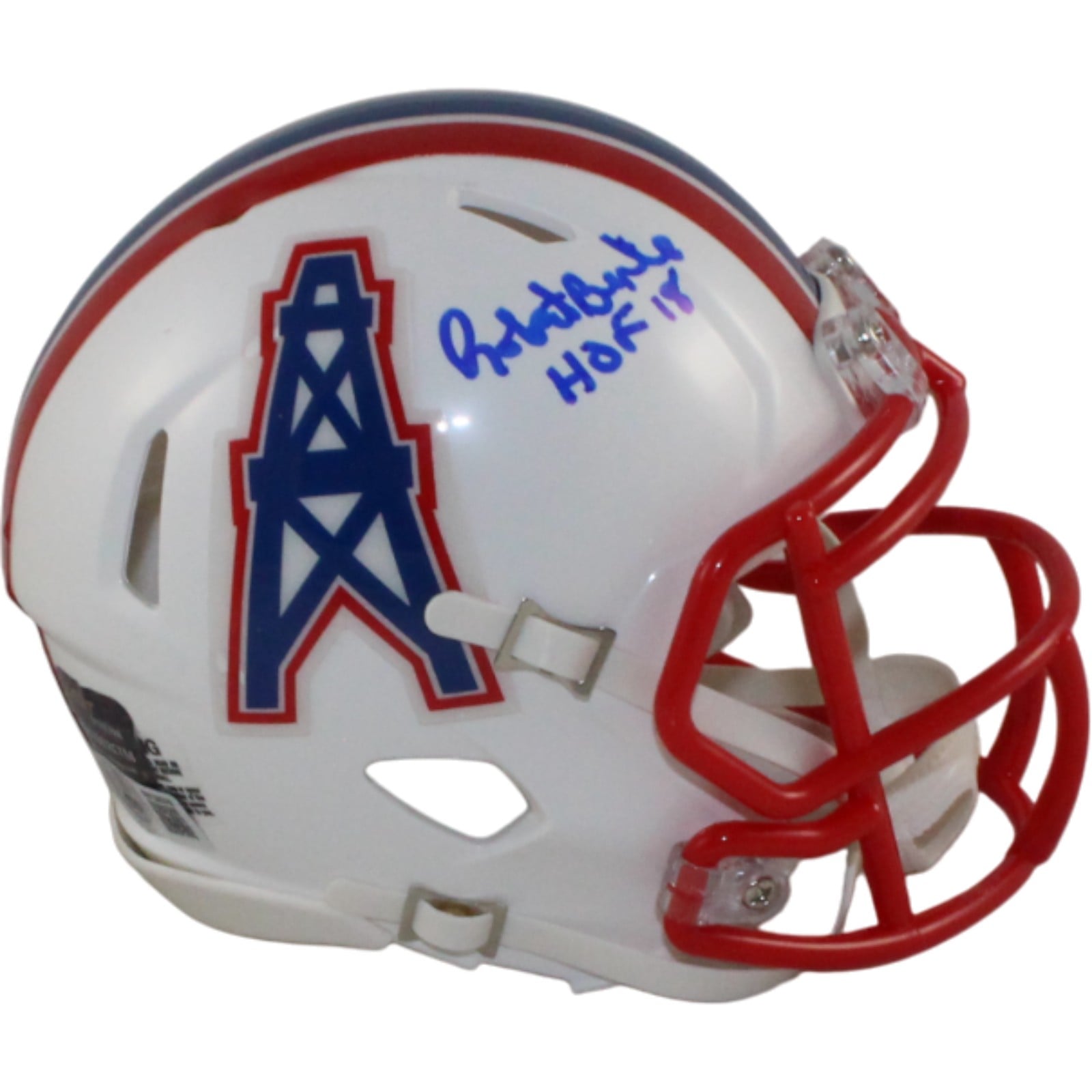 Robert Brazile Autographed Houston Oilers TB Mini Helmet HOF Beckett WIT-Powers Sports Memorabilia