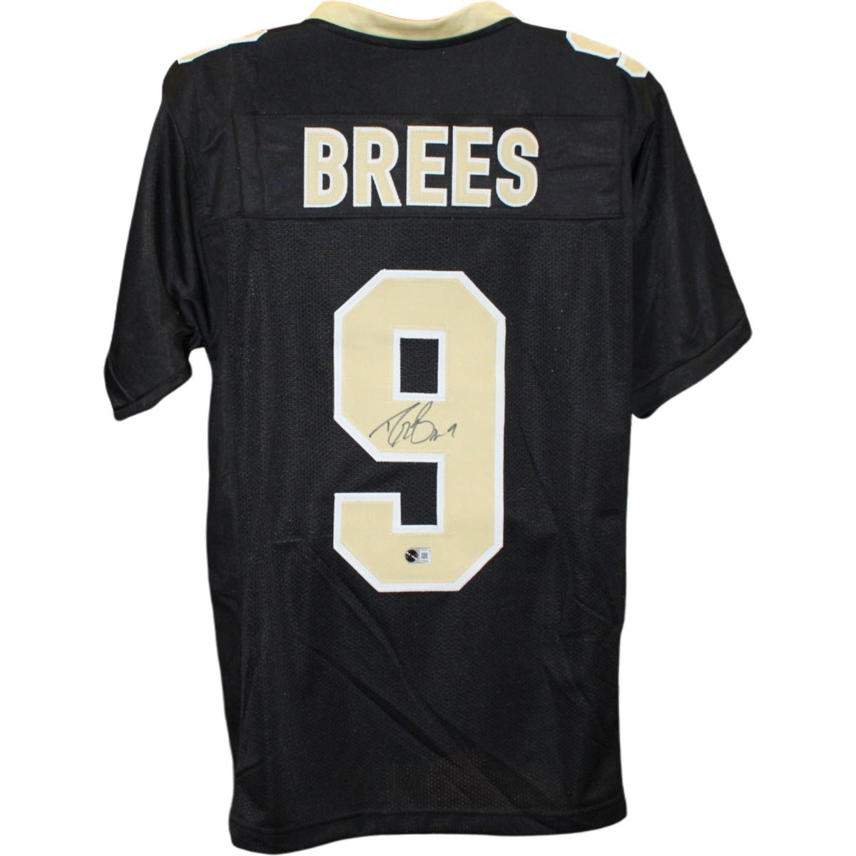 Drew Brees Pro Style Sz XL Black Signed Jersey Beckett Witness 58503 Beckett-Powers Sports Memorabilia