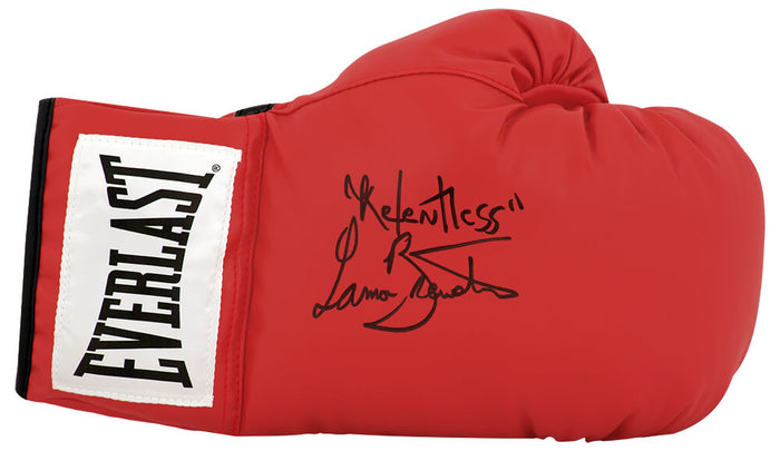 Lamon Brewster Autographed Everlast Red Full Size Boxing Glove with Relentless-Powers Sports Memorabilia