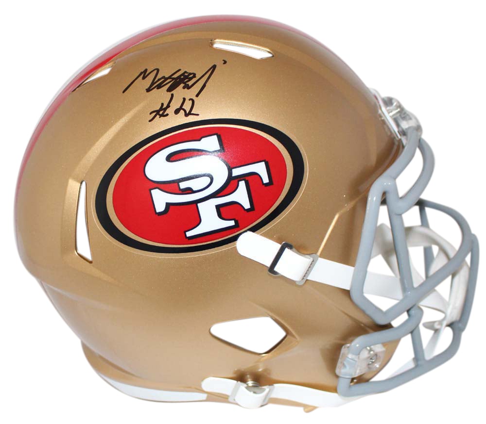 Matt Breida San Francisco 49ers Speed Replica Signed Helmet BAS-Powers Sports Memorabilia