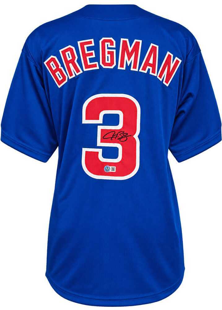 Alex Bregman Autographed Boston Red Sox Blue Custom Baseball Jersey Beckett Authenticated-Powers Sports Memorabilia