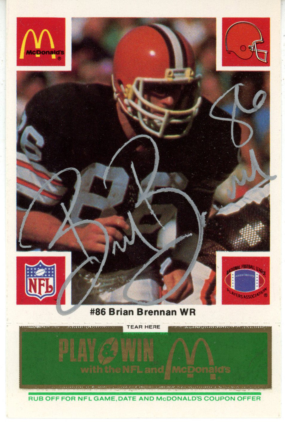 Brian Brennan Cleveland Browns Signed Card - 1986 McDonald's Beckett Beckett-Powers Sports Memorabilia