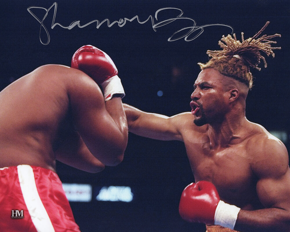 Shannon Briggs Autographed Boxing Punching Action 8x10 Photo-Powers Sports Memorabilia