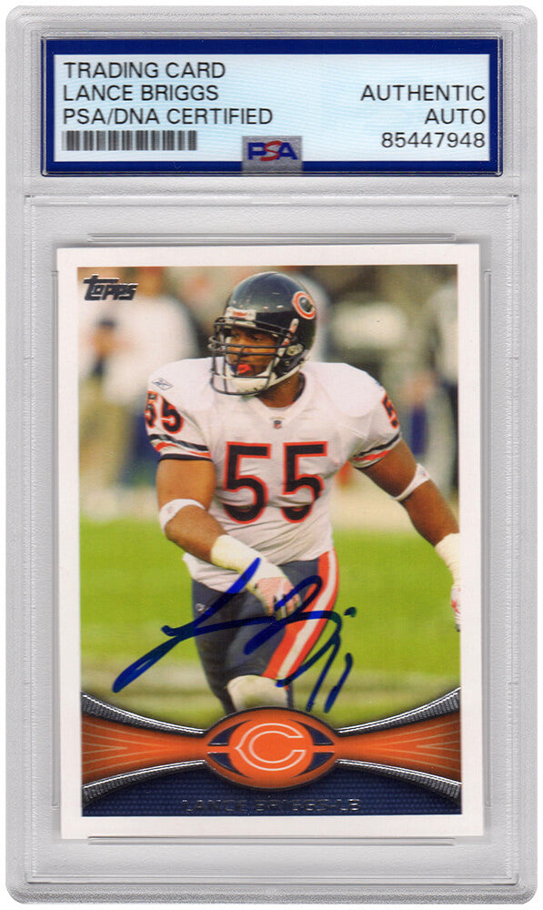 Lance Briggs Chicago Bears Autographed 2012 Topps Football Card #227 PSA-Powers Sports Memorabilia