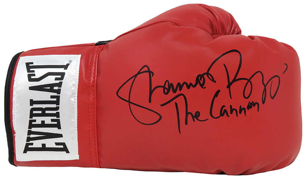 Shannon Briggs Autographed Red Everlast Boxing Glove w/ The Cannon-Powers Sports Memorabilia