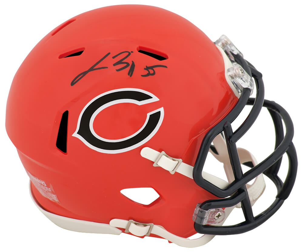 Lance Briggs Autographed Chicago Bears 2022 Alternate Orange Riddell Speed Mini Helmet-Powers Sports Memorabilia