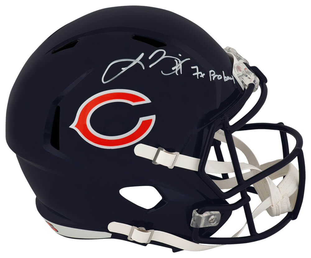 Lance Briggs Autographed Chicago Bears Riddell Full Size Speed Replica Helmet with 7x Pro Bowl - (In White)-Powers Sports Memorabilia