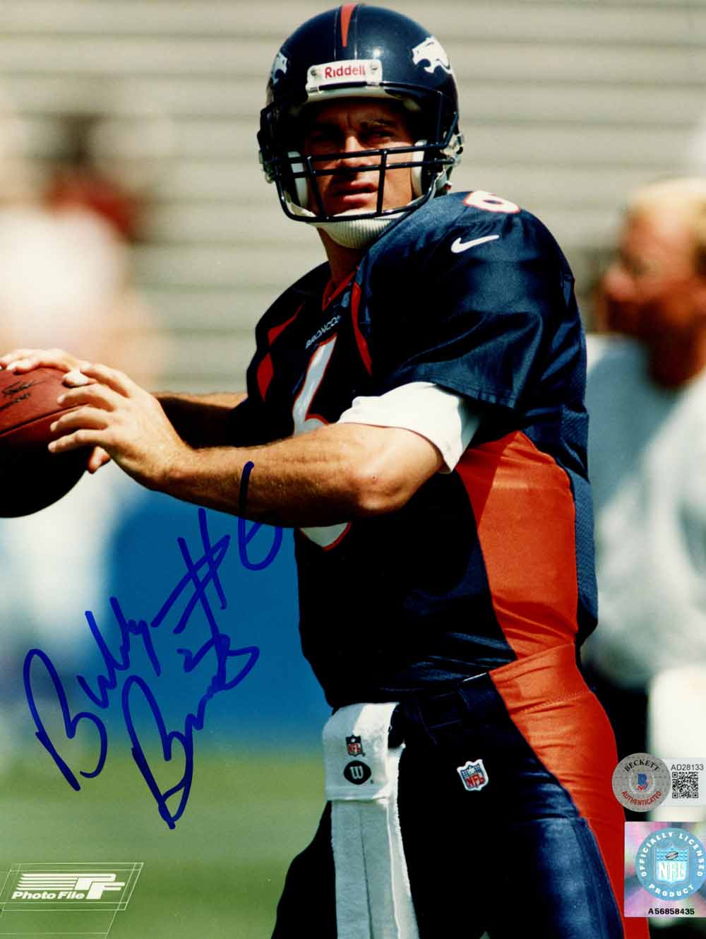 Bubby Brister Denver Broncos Signed 8x10 Photo - Beckett Beckett - 50386-Powers Sports Memorabilia