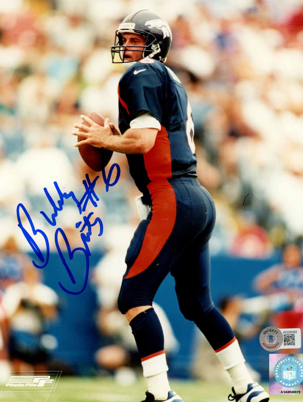 Bubby Brister Denver Broncos Signed 8x10 Photo - Beckett Beckett - 50434-Powers Sports Memorabilia