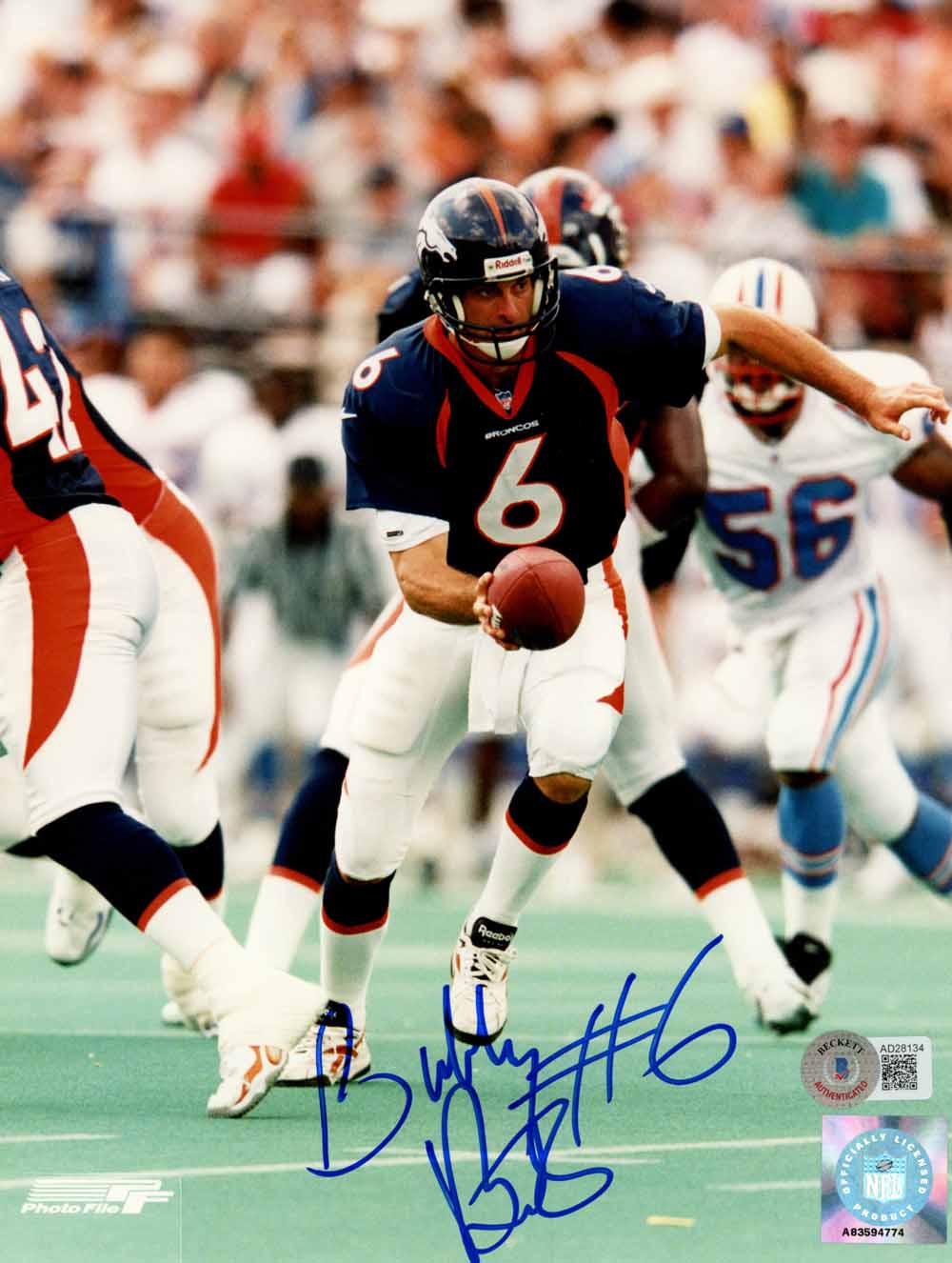 Bubby Brister Denver Broncos Signed 8x10 Photo - Beckett Beckett-Powers Sports Memorabilia
