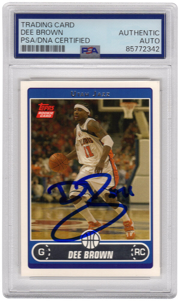 Dee Brown Autographed 2006 Topps Rookie Basketball Trading Card #229 - (PSA Encapsulated)-Powers Sports Memorabilia