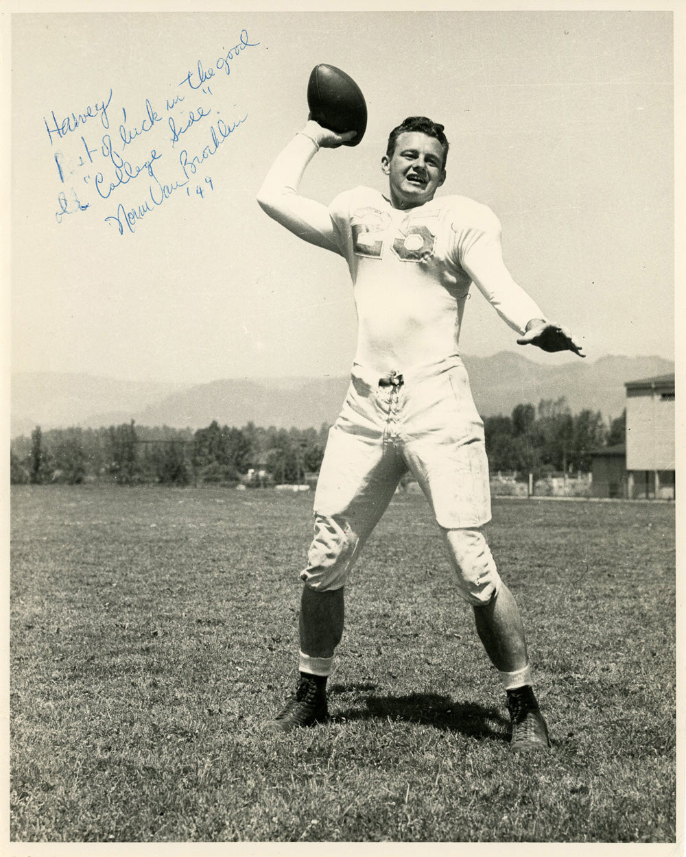 Norm Van Brocklin Philadelphia Eagles Signed 8x10 Photo - Best Luck JSA JSA-Powers Sports Memorabilia