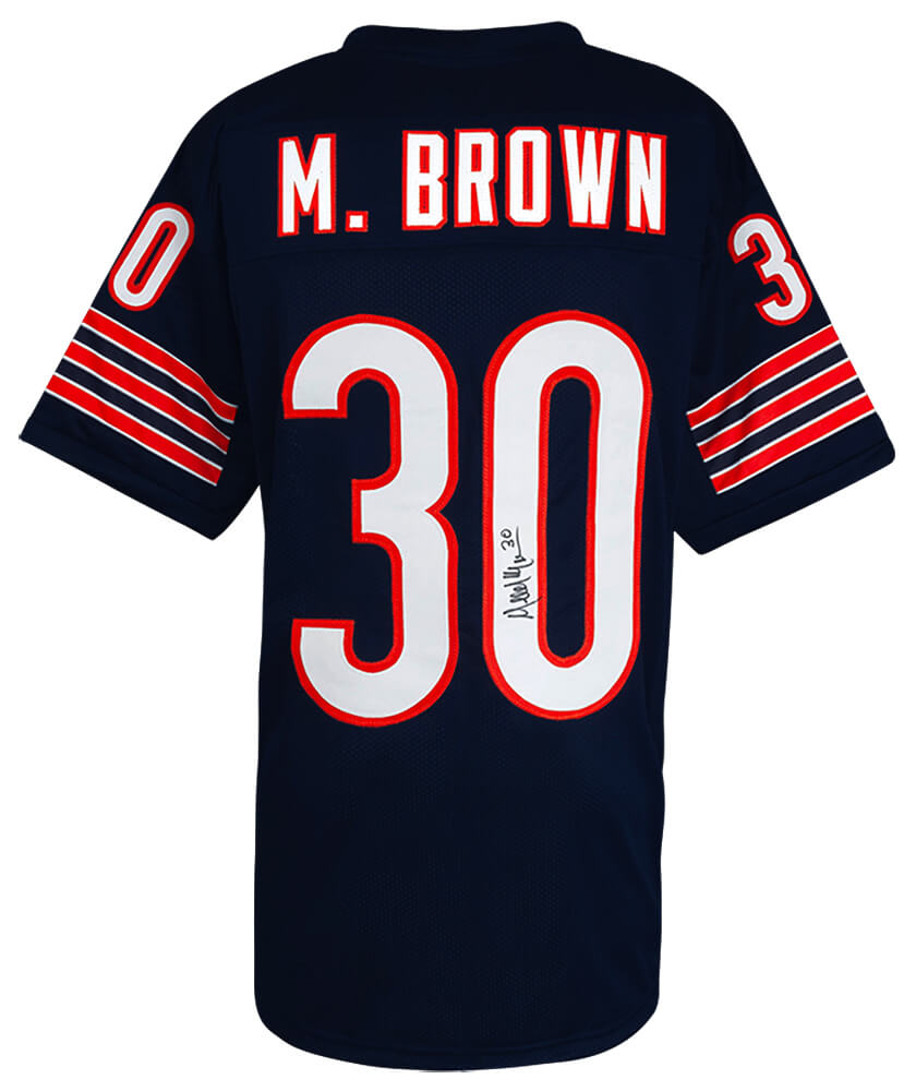 Mike Brown Autographed Navy Custom Football Jersey-Powers Sports Memorabilia