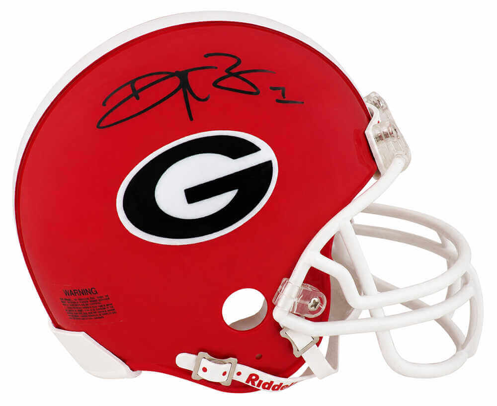 Reggie Brown Autographed Georgia Bulldogs Riddell (VSR4) Mini Helmet-Powers Sports Memorabilia