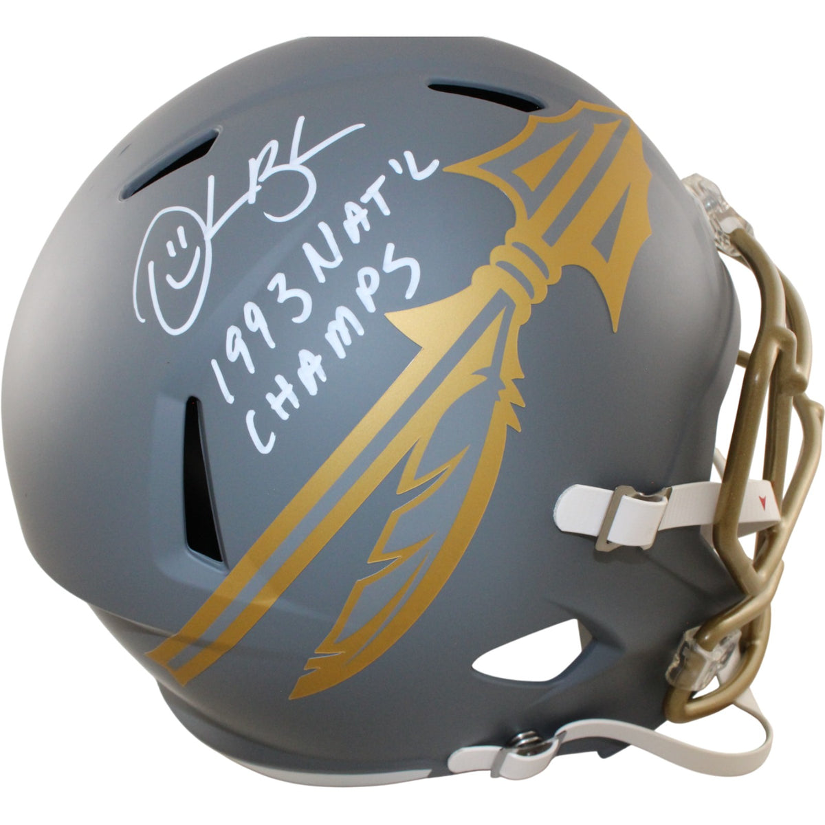 Derrick Brooks Florida State F/S Slate Signed Helmet Nat'l Champs-Powers Sports Memorabilia