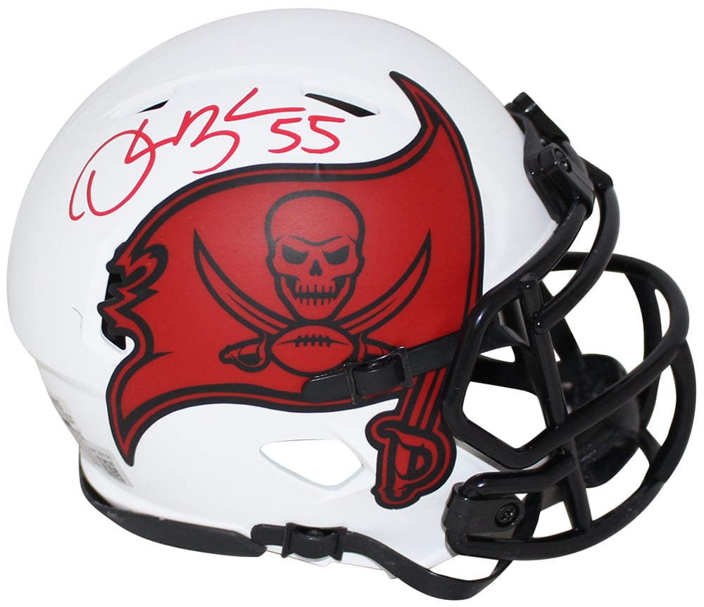 Derrick Brooks Tampa Bay Buccaneers Lunar Signed Mini Helmet BAS-Powers Sports Memorabilia