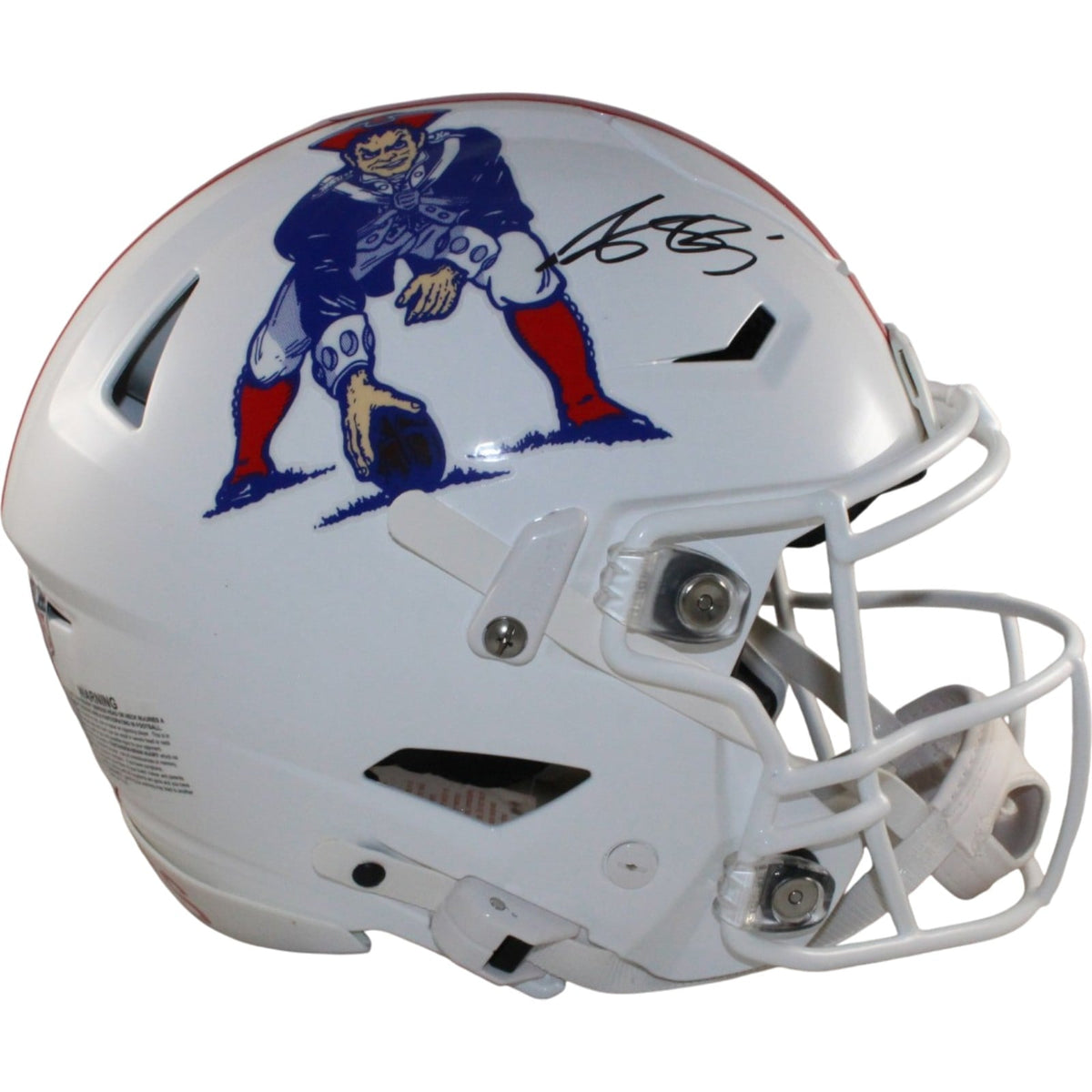 AJ Brown Signed New England Patriots SpeedFlex 82-89 TB Helmet Beckett WIT-Powers Sports Memorabilia