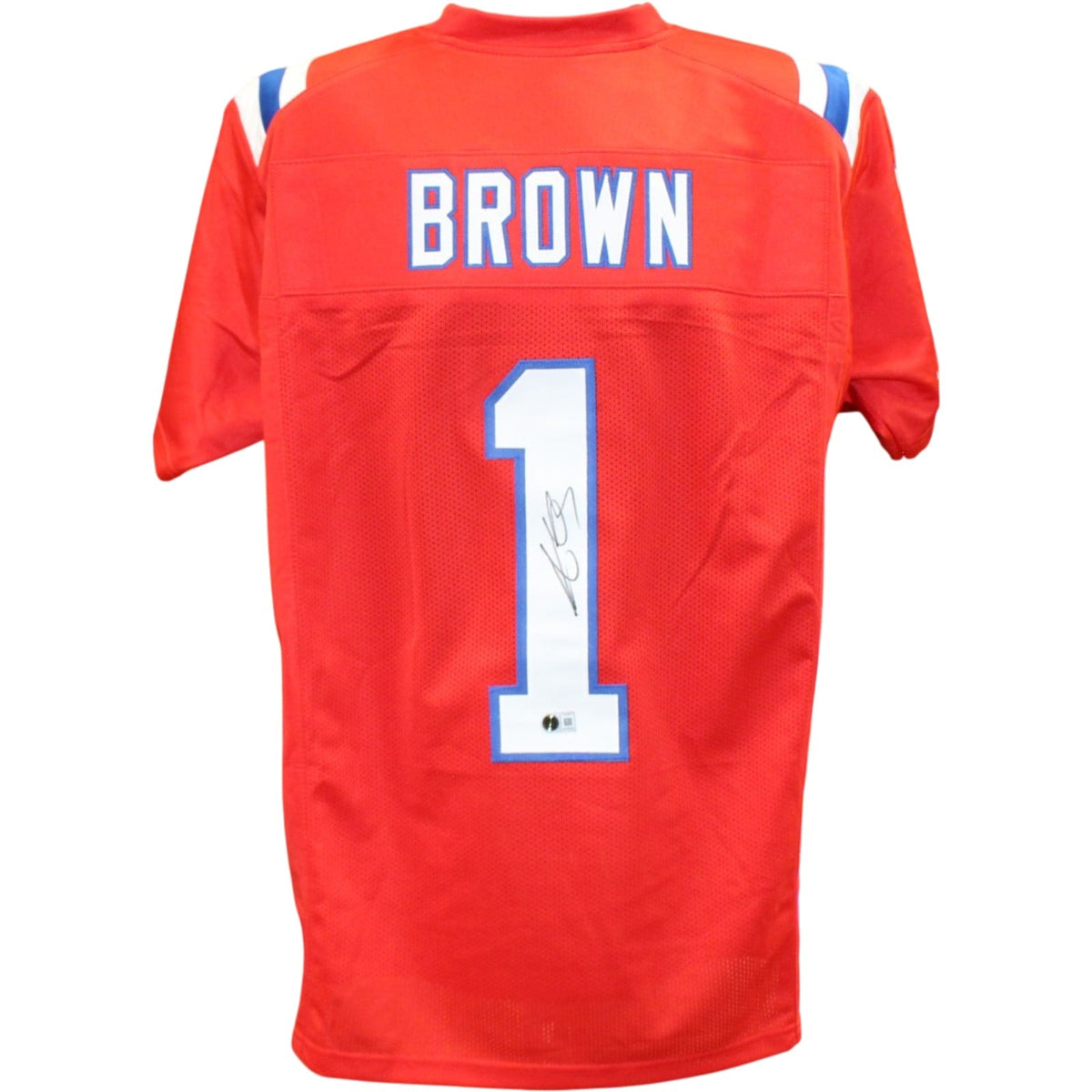 AJ Brown Signed Pro Style Size XL Red Jersey Beckett Witnessed-Powers Sports Memorabilia