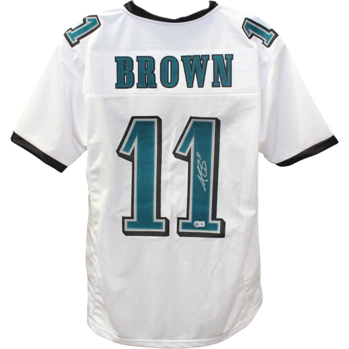 AJ Brown Signed Pro Style XL White Jersey – Beckett Witness Authenticated-Powers Sports Memorabilia