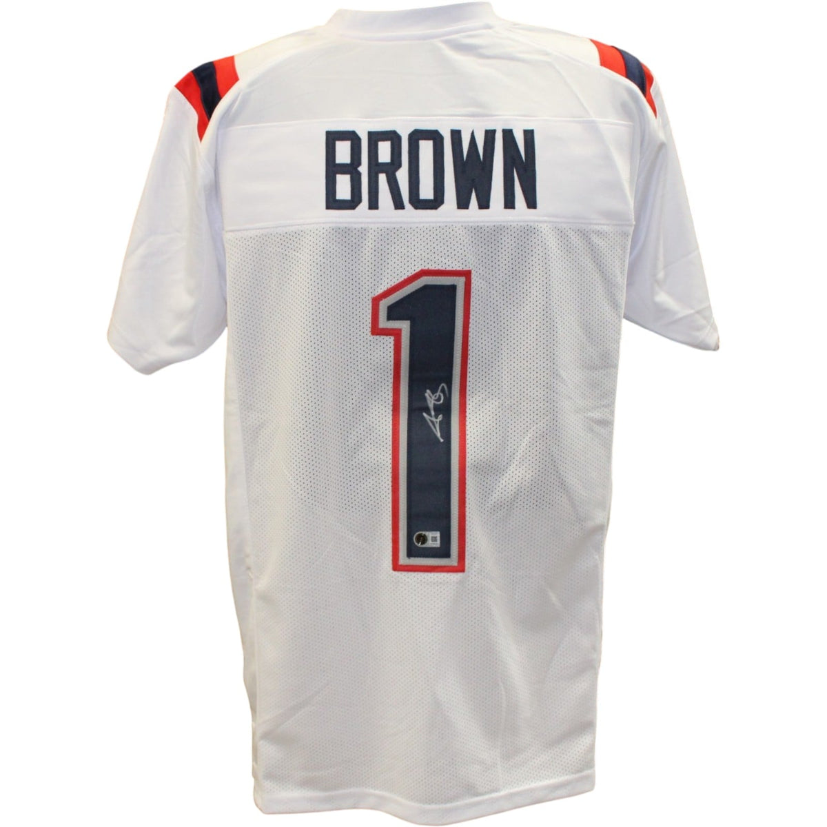AJ Brown Signed Pro Style Size XL White Jersey Beckett Witnessed-Powers Sports Memorabilia