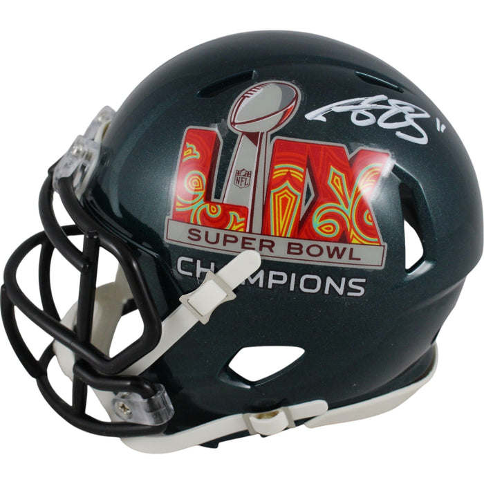 AJ Brown Signed Philadelphia Eagles SB LIX Mini Helmet – Beckett Authenticated-Powers Sports Memorabilia