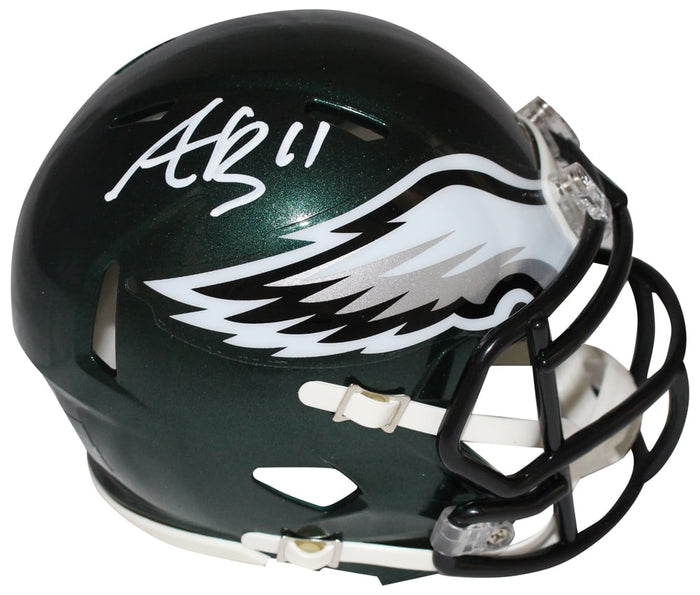 Aj Brown Signed Philadelphia Eagles Spd Mini Helmet – Beckett Authenticated-Powers Sports Memorabilia